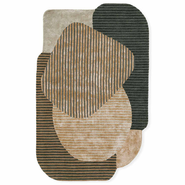 Olives And Sand  Hand Tufted Wool And Viscose Rug