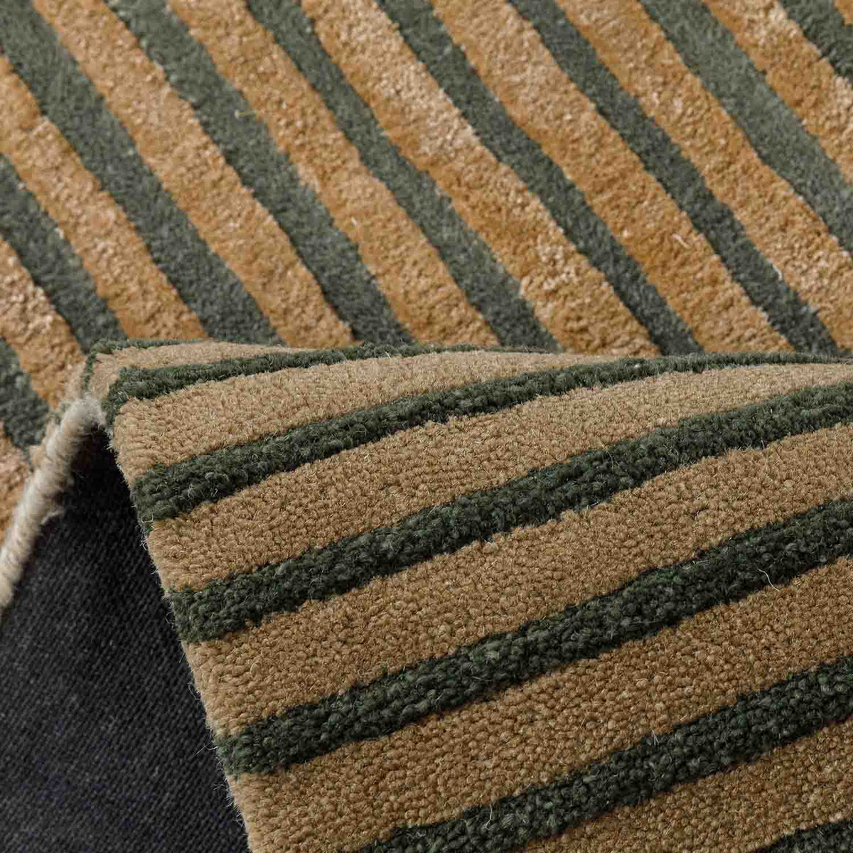 Olives And Sand  Hand Tufted Wool And Viscose Rug