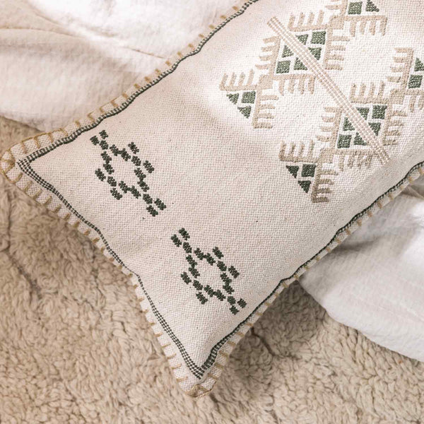 Cacti Woven Cotton Lumbar Cushion Cover