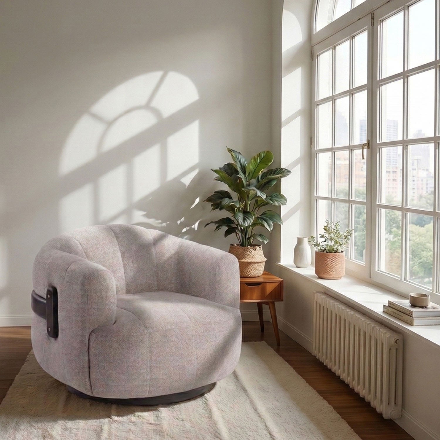 Maro Swivel Armchair- Sand