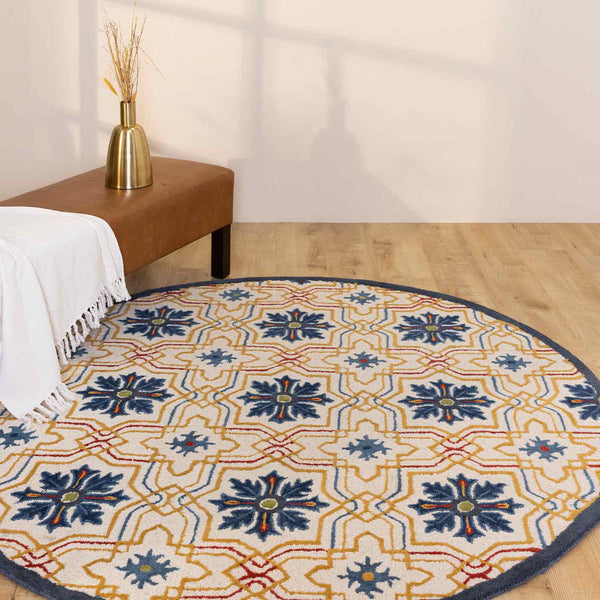 Amask Hand Tufted Woollen Round Rug