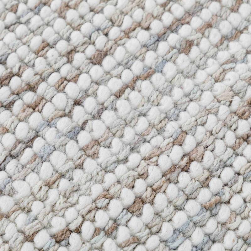 Self Textured Flat Weave Wool And Jute Dhurrie