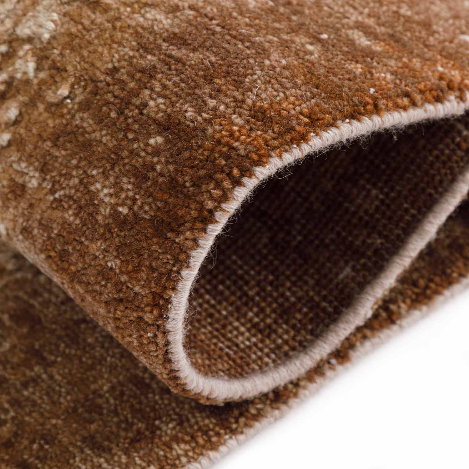 Cinnamon Hand Knotted Woollen And Silk Rug