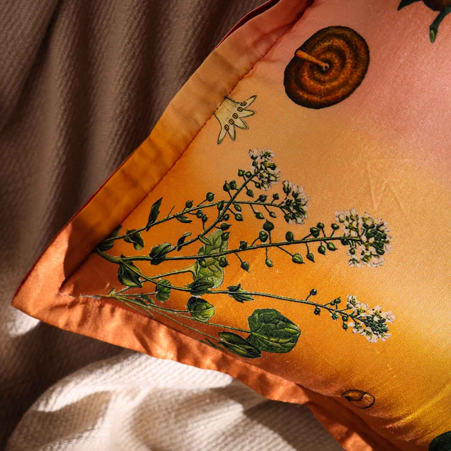 Wildflower Digital Printed Woollen And Silk Cushion By Mariella Ienna