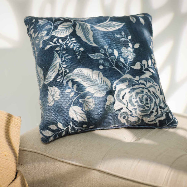 Blue Rose Recycled Polyester Cushion Cover