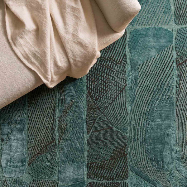 Vena Tera Hand Knotted Woollen And Viscose Rug