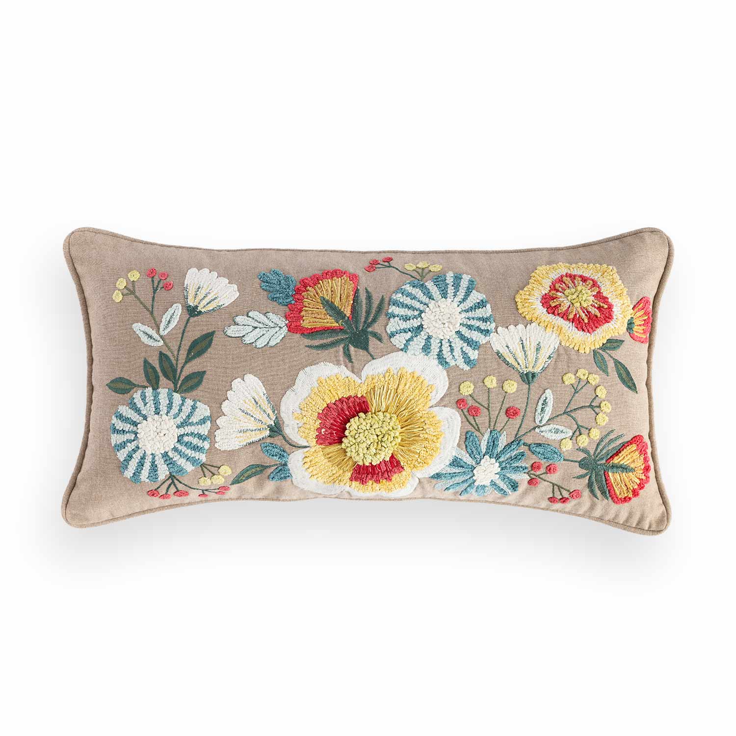 Meadowelle Embroidered Cotton Lumber Cushion Cover
