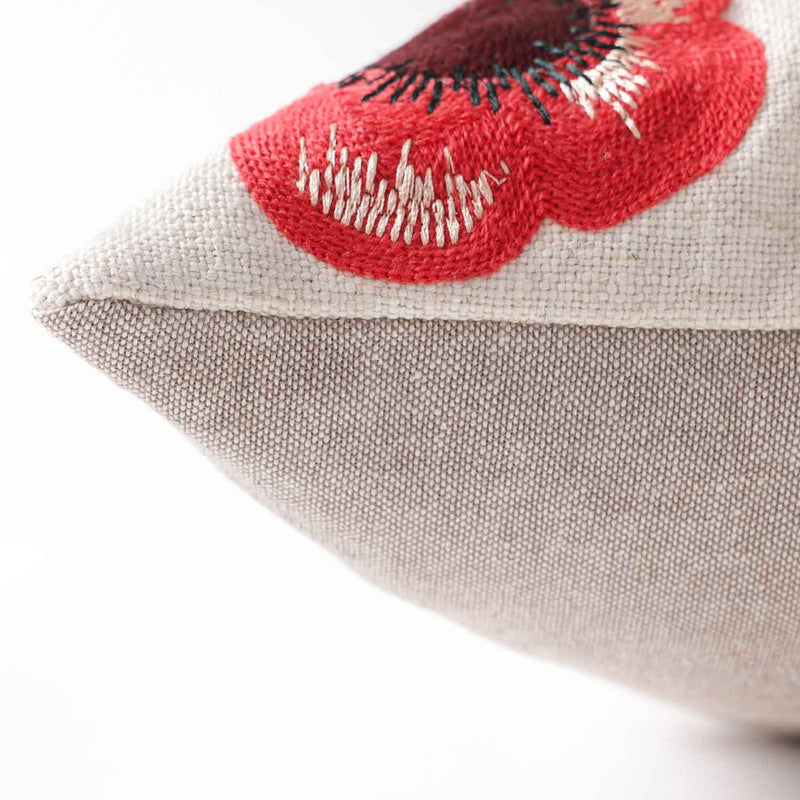 Fern Cotton Slub Embroidered Lumber Cushion Cover