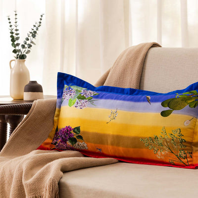 Shore Digital Printed Woollen And Silk Lumbar Cushion By Mariella Ienna