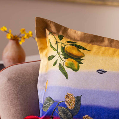 Zafra Digital Printed Woollen And Silk Lumbar Cushion By Mariella Ienna