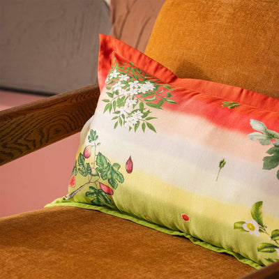 Wildflora Digital Printed Woollen And Silk Lumbar Cushion By Mariella Ienna