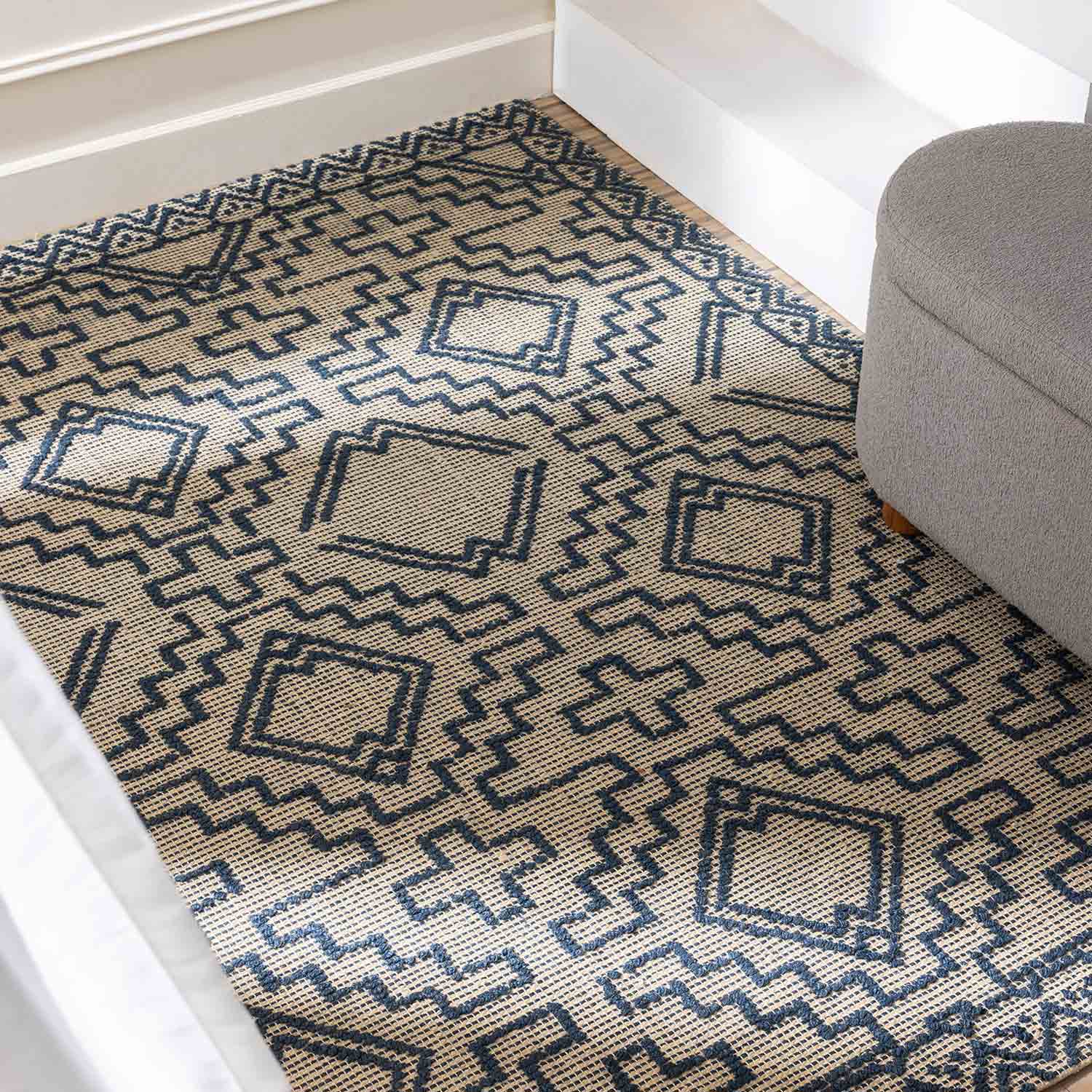 Geometric Flat Weave Jute Dhurrie