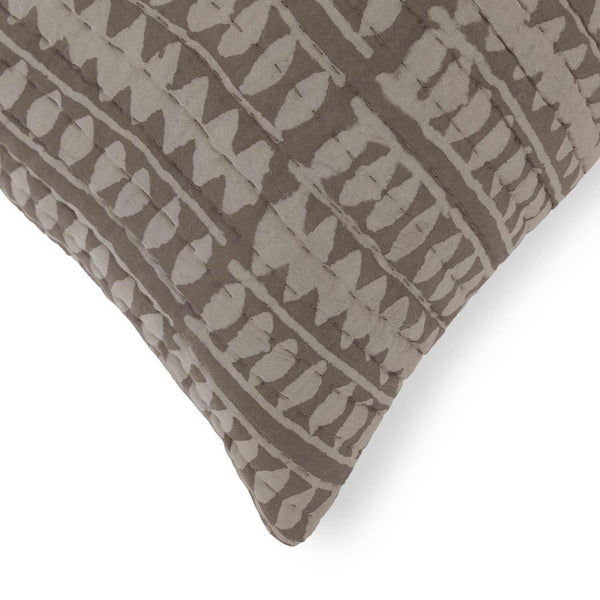 Ruva Cotton Dabu Printed and Quilted Lumbar Cushion Cover
