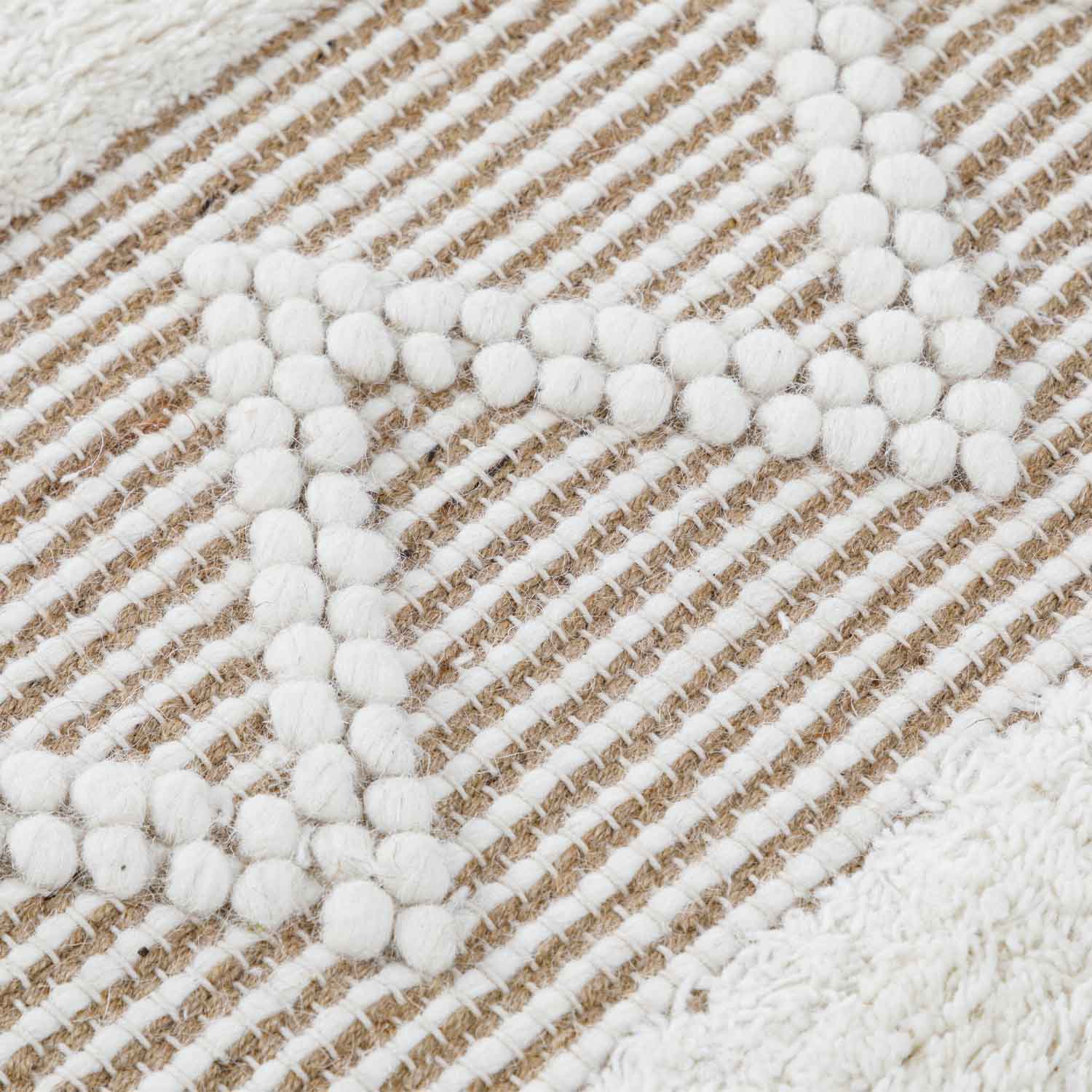 Diamond Flat Weave Wool And Jute Dhurrie