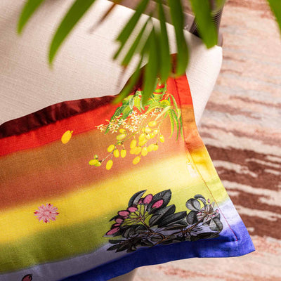 Botanism Digital Printed Woollen And Silk Lumbar Cushion By Mariella Ienna