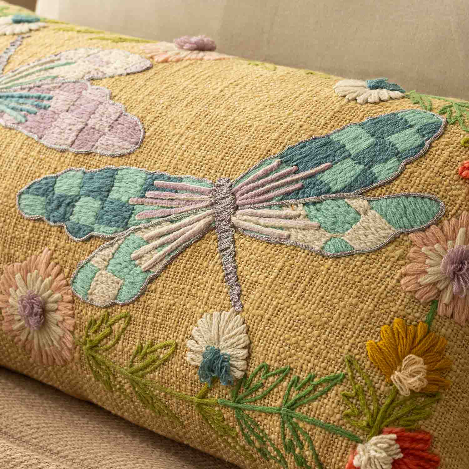 Papilora Embroidered Cotton Lumber Cushion Cover