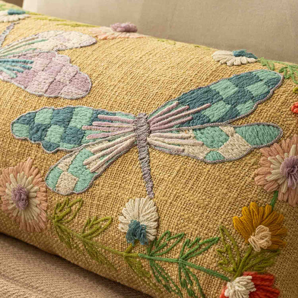 Papilora Embroidered Cotton Lumber Cushion Cover