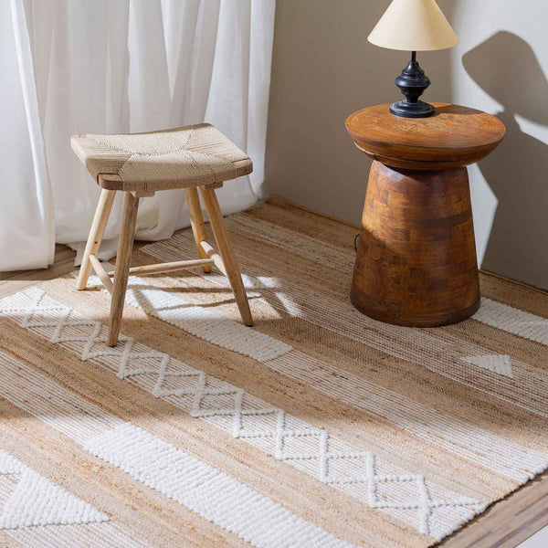 Cave Flat Weave Jute & Wool Dhurrie