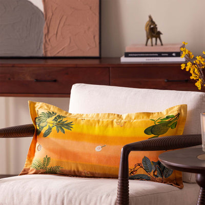 Oria Digital Printed Woollen And Silk Lumbar Cushion By Mariella Ienna