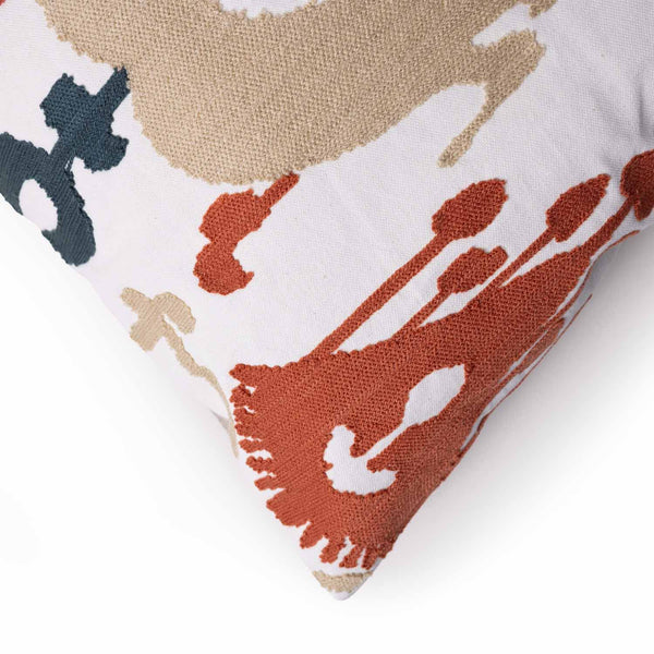 Tempest Embroidered Cotton Cushion Cover