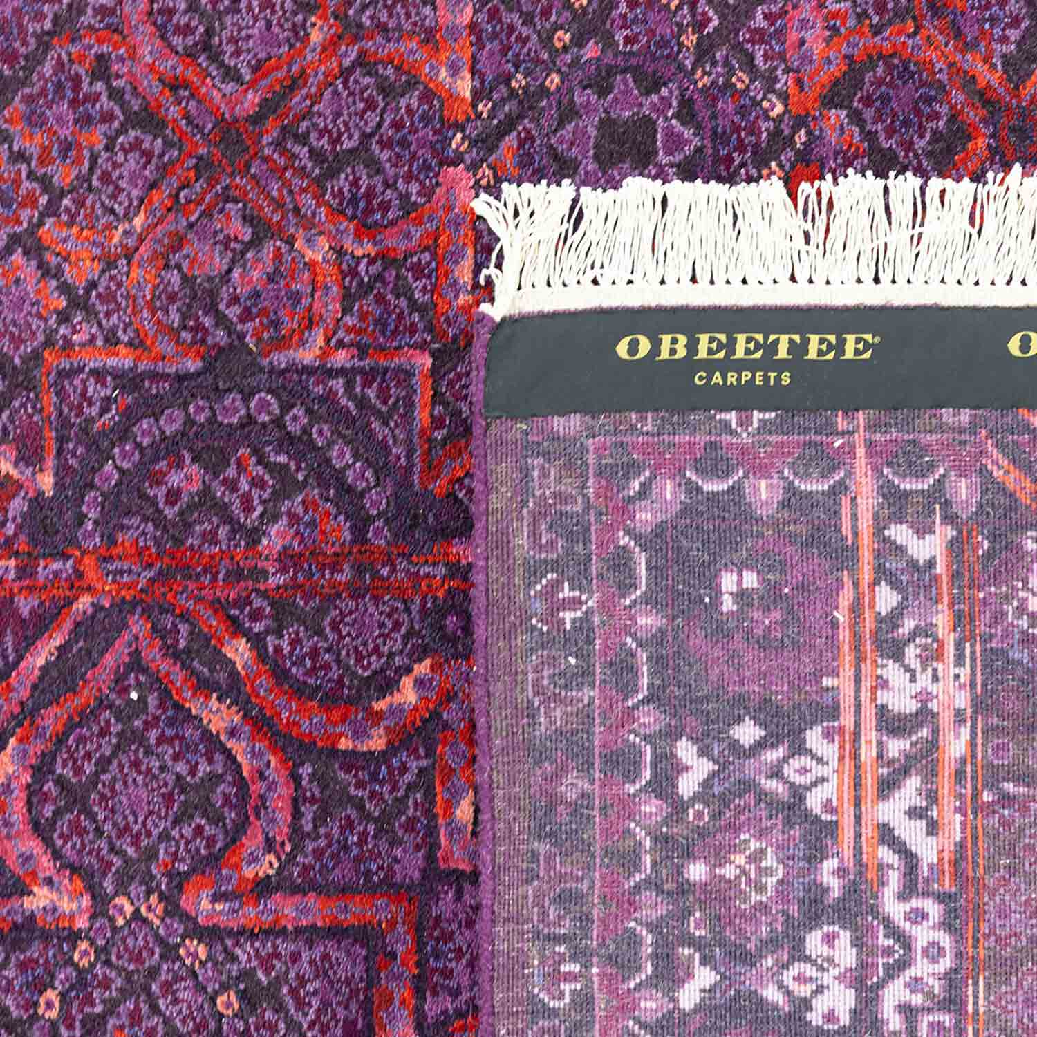 Amethyst Floral Hand Knotted Woollen And Viscose Rug