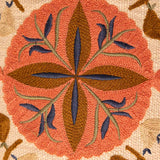 Bukhara Beige Cotton  Slub Embroidered Lumbar Cushion Cover