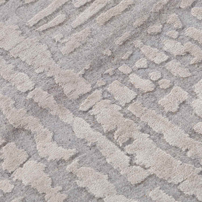 Slate Hand Knotted Woollen And Silk  Rug