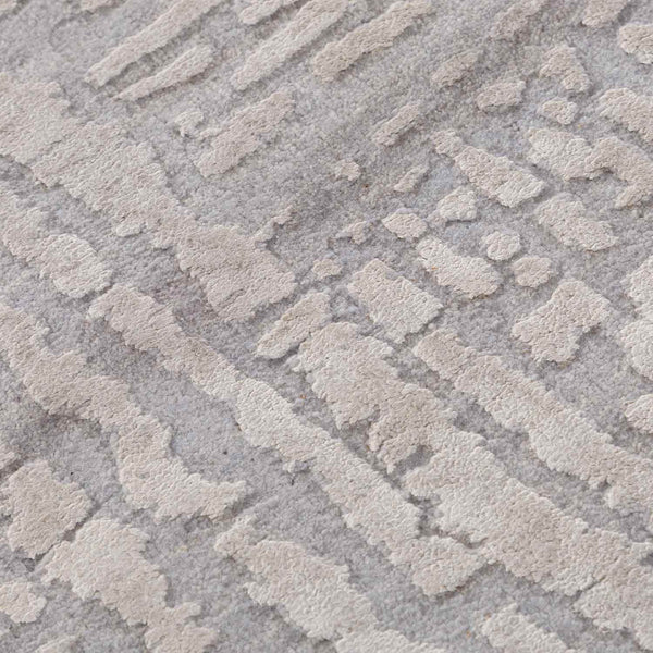 Slate Hand Knotted Woollen And Silk  Rug