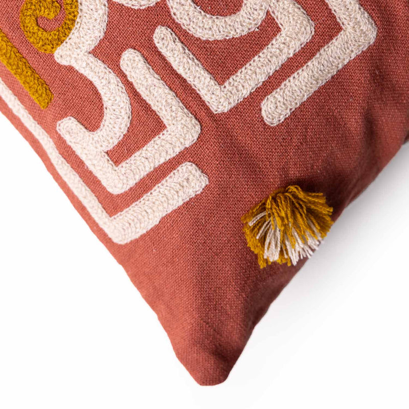 Masai Ari Embroidered Lumbar Cushion Cover