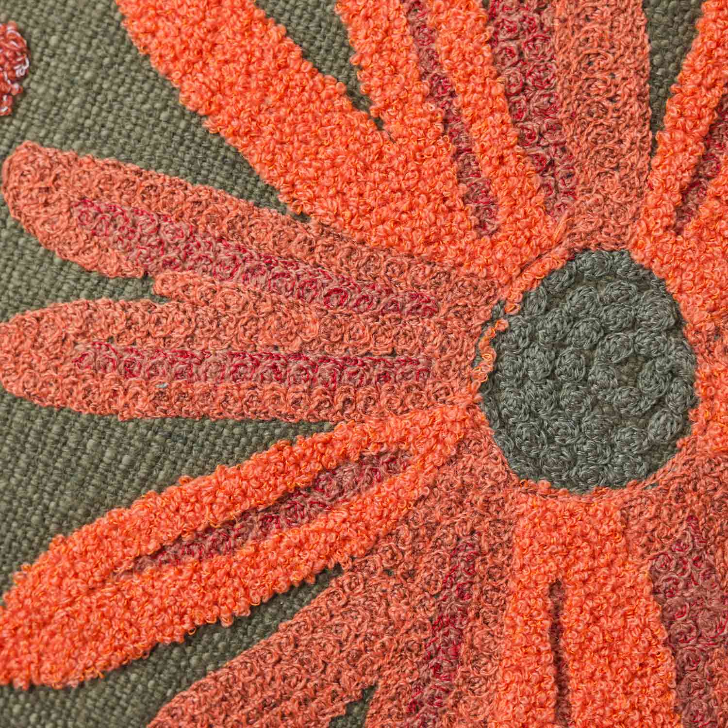 Dandelion Chambray Cotton with Mari Embroidery Lumber Cushion Cover