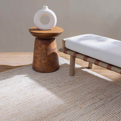 Textured Flatweave Wool And Jute Dhurrie