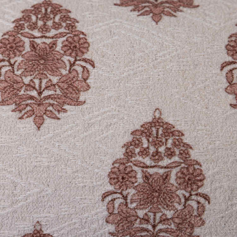 Butah Block printed Chennille Cotton Lumbar Cushion Cover