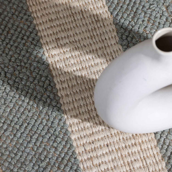 Striped Jute Flat Weave Dhurrie