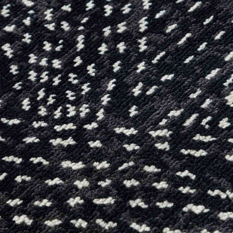 Matt- Black Hand Knotted Woollen and Cotton Rug By Abraham & Thakore