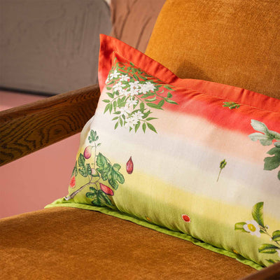 Wildflora Digital Printed Woollen And Silk Lumbar Cushion By Mariella Ienna