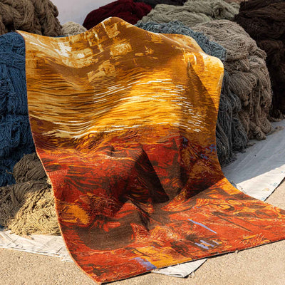 Maya Hand Knotted Woollen And Silk Rug By Angeli Sowani