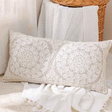 Opulence Embroidered Chambray Lumbar Cushion Cover