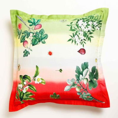 Wildflora Digital Printed Woollen And Silk Cushion By Mariella Ienna