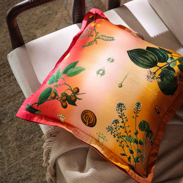 Wildflower Digital Printed Woollen And Silk Cushion By Mariella Ienna
