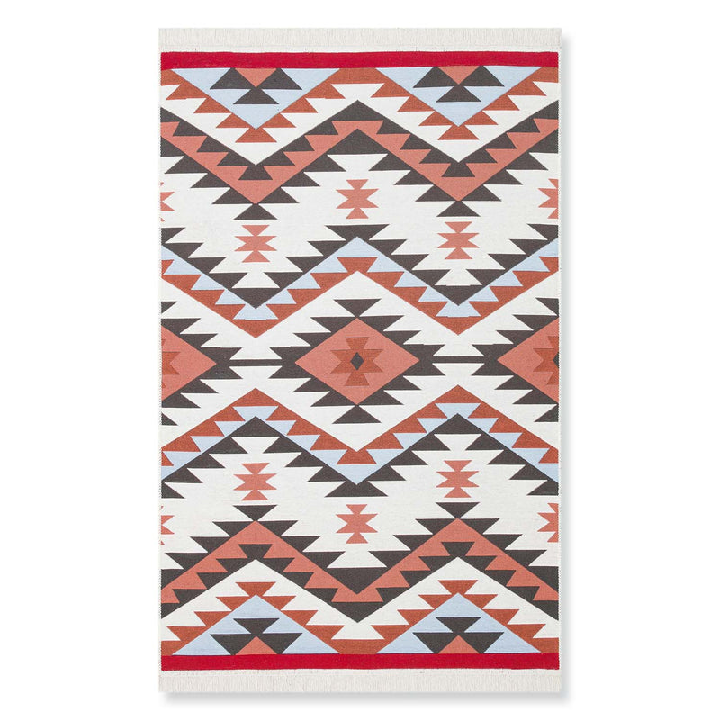 Mountain Recycled Cotton Printed Reversible Kilim