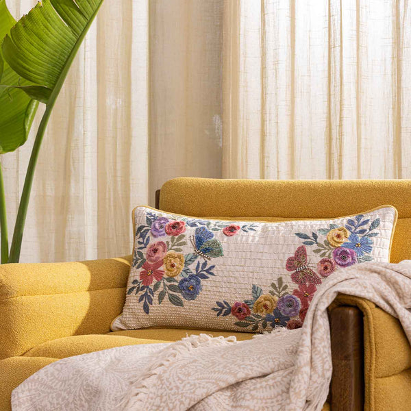 Canoré Embroidered Cotton Lumber Cushion Cover