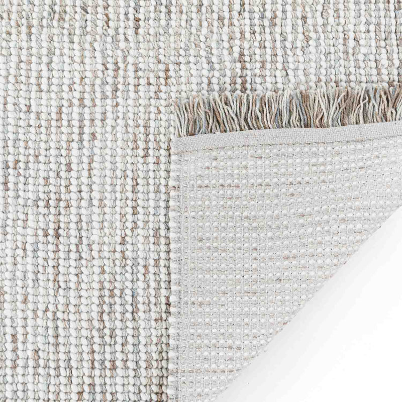 Self Textured Flat Weave Wool And Jute Dhurrie