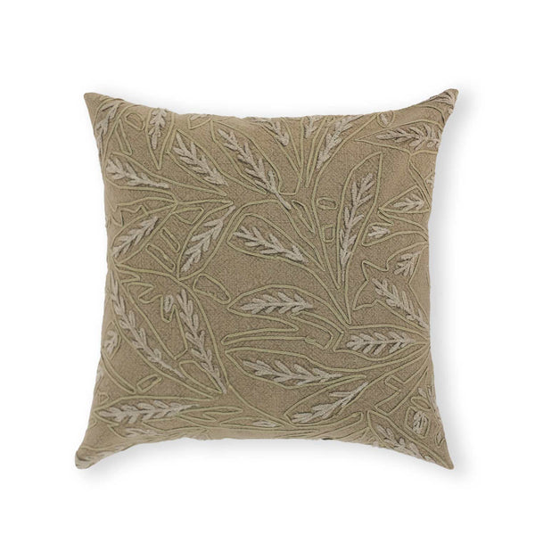 Fawn Cotton Hand Embroidered Cushion Cover