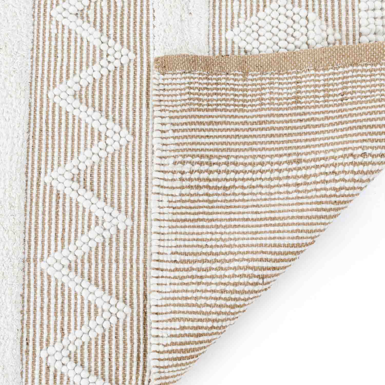 Diamond Flat Weave Wool And Jute Dhurrie