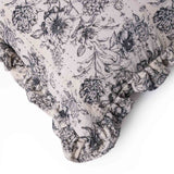 Blossom Digital Print with Kantha Embroidery Lumbar Cushion Cover