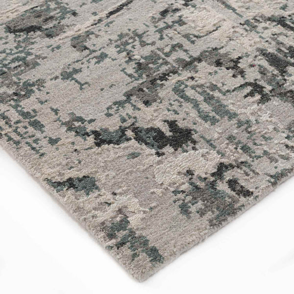 Chalk Carve Hand Knotted Woollen And Silk Rug
