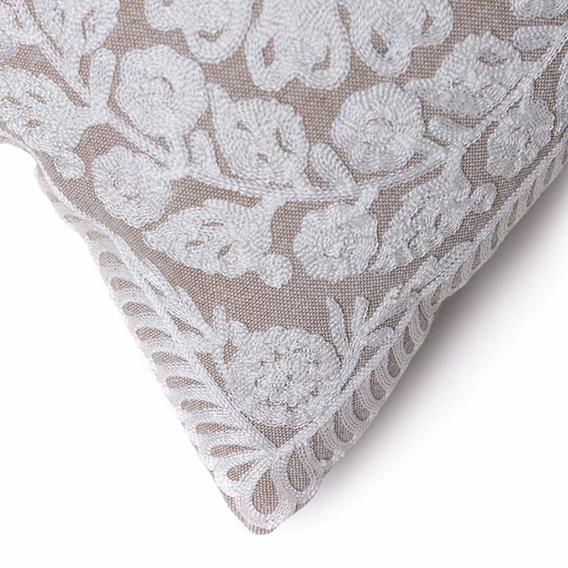 Opulence Embroidered Chambray Lumbar Cushion Cover