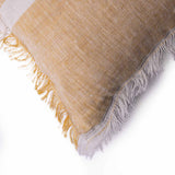 Shine Striped Linen Lumbar Cushion Cover with Fringe