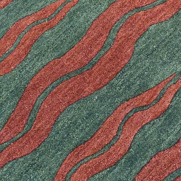 Tessellate-Green Hand Tufted Woolen Rug By Eeshaan Kashyap