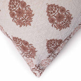Butah Block printed Chennille Cotton Lumbar Cushion Cover